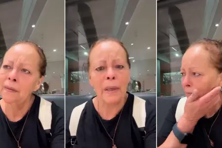 Madre llora en aeropuerto por el abandono de su hija.