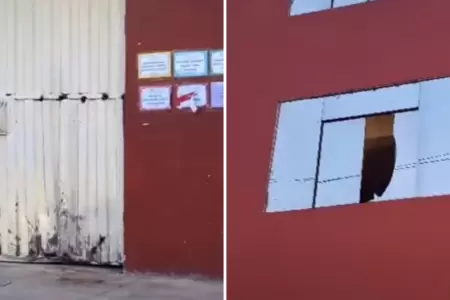 Detonan explosivo en colegio de Los Olivos.