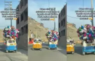 'Up peruano': Mototaxista recorre las calles con su vehculo lleno de globos