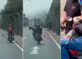 Motociclistas rescatan a perrito en la Costa Verde.