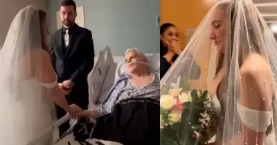 Mujer se casa en el hospital ante su padre moribundo.