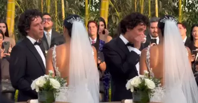 Mateo Garrido no aguanta las lgrimas en su boda.