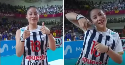 Jugadora de Alianza Lima realiza peculiar gesto y causa polmica.