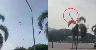 Dos helicpteros chocaron inesperadamente sobre una base militar.