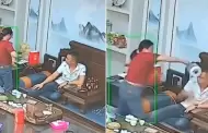 Escalofriante ataque! Mujer arroja agua caliente a su pareja durante una fuerte discusin