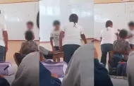 Nuevo Chimbote: Lamentable! Profesora golpea con palo de madera a escolar de 10 aos