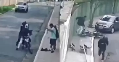 Delincuentes atropellados en pleno asalto.