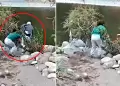 Indignante! Mujer empuj a un abuelito al ro por invadir su propiedad frente a su pequea nieta