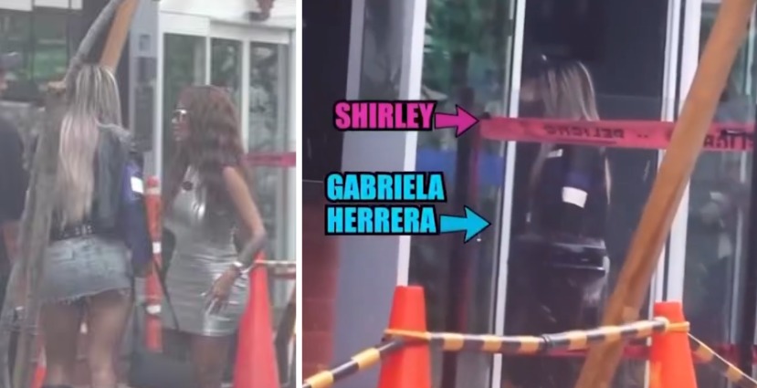 Shirley Arica y Gabriela Herrera ingresan a hotel.