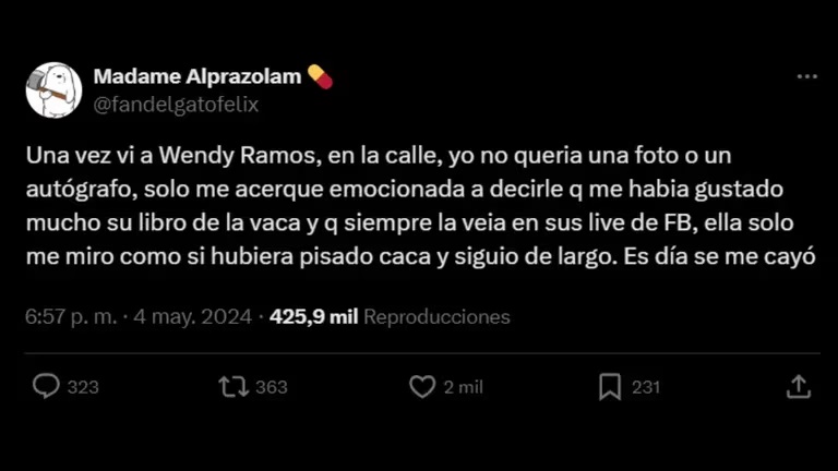 Wendy Ramos es acusada de trato despectivo hacia sus fans