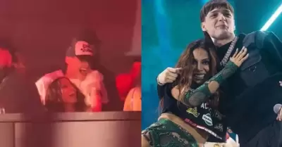 Anitta y Peso Pluma muy pegados en una discoteca.