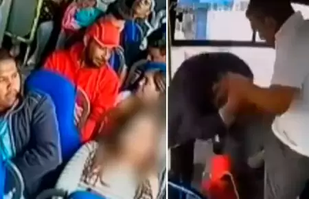 Chofer golpea al acosador de una joven en su bus.