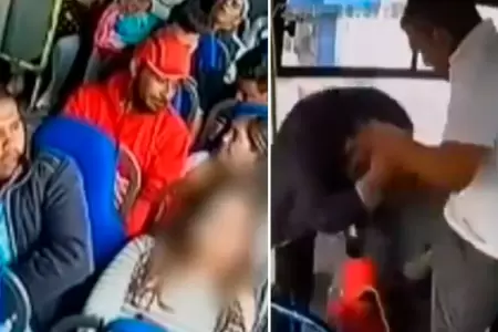 Chofer golpea al acosador de una joven en su bus.