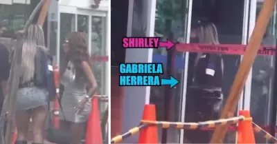 Shirley Arica y Gabriela Herrera son captadas ingresando a hotel.