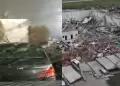 De terror! Tornado destruye almacn con 70 personas en su interior: Tragedia captada en video