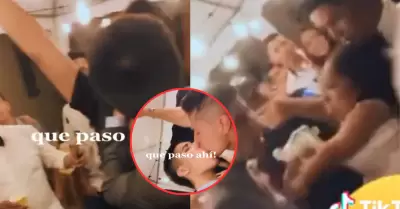 Invitado besa al novio frente a reci�n casada