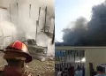 Cercado de Lima: Grave situacin! Bomberos intentan controlar incendio cerca a Plaza Unin