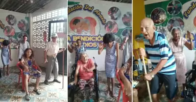 Abuelitos realizan baile al ritmo de 'Thriller'.