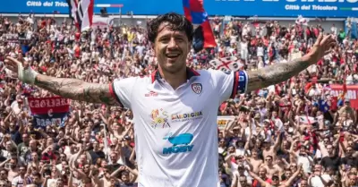 Gianluca Lapadula anot en el ltimo partido del Cagliari.