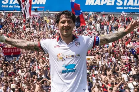 Gianluca Lapadula anot en el ltimo partido del Cagliari.