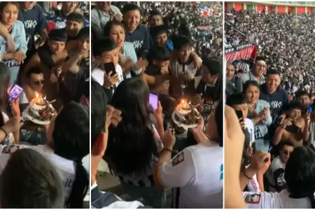 Hinchas de Alianza celebran cumpleaos de joven en Estadio Nacional