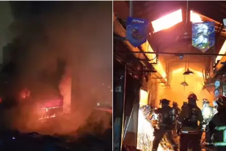 Incendio en galera comercial de Cercado de Lima.