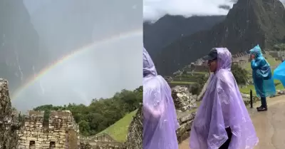Turistas captan arcoris en Machu Picchu