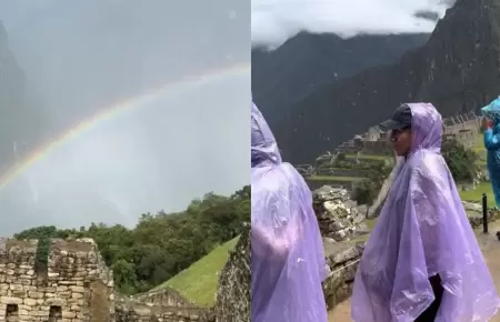 Turistas captan arco�ris en Machu Picchu