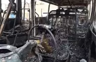 Lamentable! Buses de transporte pblico terminan calcinados tras incendio en cochera de Villa El Salvador