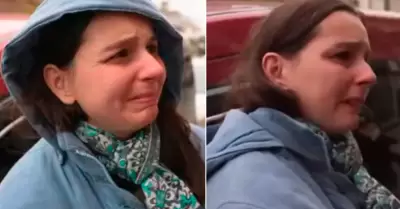 Mujer llora por salir a vender en las calles.