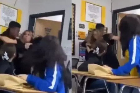 Alumno agrede brutalmente a maestra.