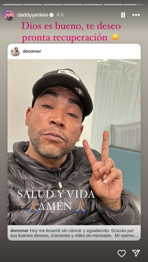 Daddy Yankee agradecido por recuperación de don Omar.