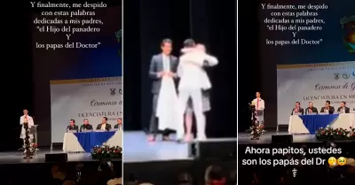 Joven se grada y dedica emotivo mensaje a sus padres.