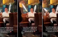 Hombre conmueve al festejar solo su cumpleaos en un restaurante: "Mucho amor propio"