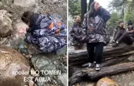 Terrible! Joven bebe agua de ro y queda en shock al ver que un hombre micciona en el mismo cauce