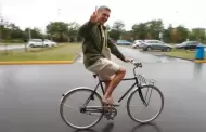 Humildad! Oliver Sonne llega a entrenar en bicicleta, con bolso de tela y zuecos
