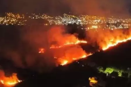 Incendio en aeropuerto de Tingo Mara.