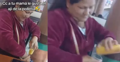 Mujer se lleva aj de pollera en un vaso