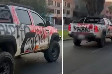 Mujer grafitea auto de su pareja por infidelidad.