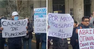 Trabajadores del Hospital Loayza exigen cambios de funcionarios
