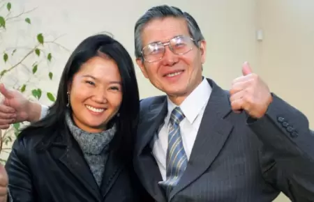 Alberto Fujimori y Keiko Fujimori.