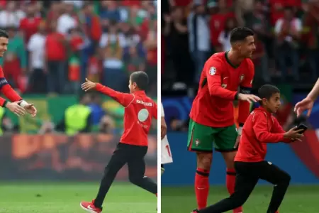 Cristiano Ronaldo fue abordado por cinco hinchas en el Portugal vs Turqua por l