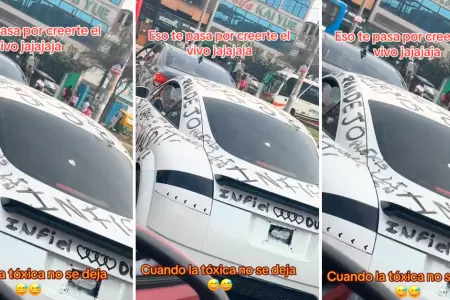 Mujer arruina auto de su pareja por infiel.