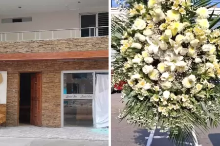 Dejan arreglo floral a restaurante doa Peta en Trujillo