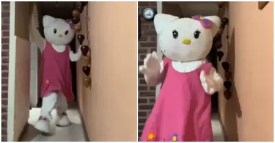 Joven pide a su novia disfraz de gatita; ella lo sorprende como Hello Kitty
