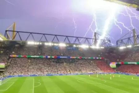 Tormenta elctrica en Alemania vs. Dinamarca.