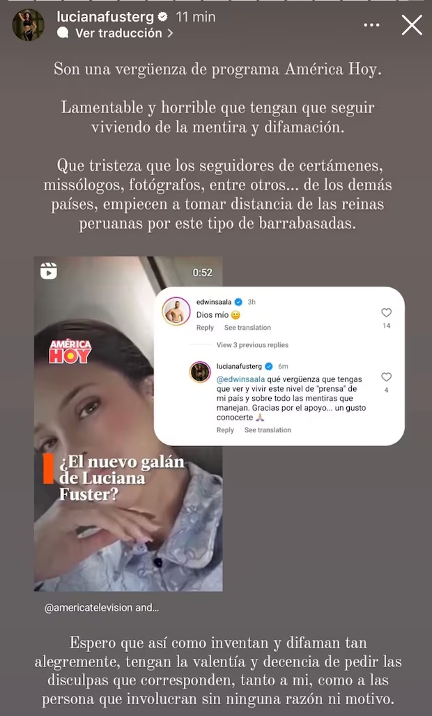 En historia en Instagram, Luciana evidenciaba su enojo.