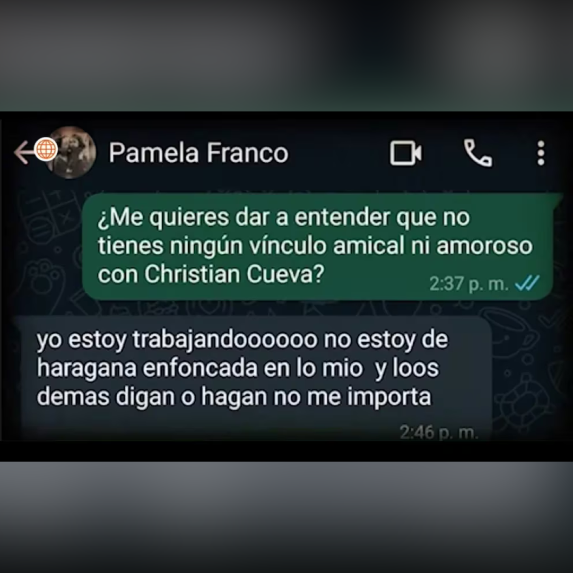 Pamela Franco se pronuncia tras consulta sobre 'relacin' con Cueva.