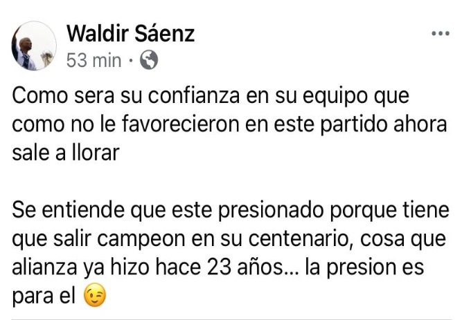 Waldir le respondi a Jean Ferrari tras sus recientes declaraciones.