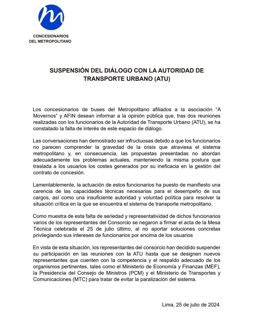 Los concesionarios de los buses de pronunciaron con un contundente comunicado